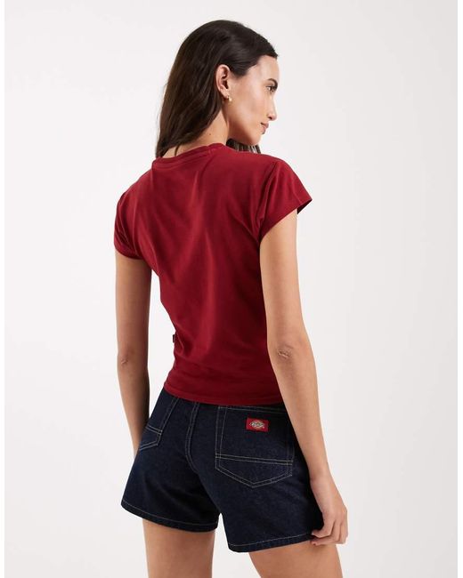 Dickies Red Capped Sleeve Baby Tee