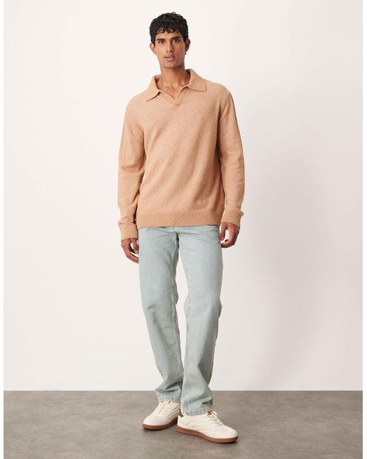 ASOS – langärmliges relaxed-fit-polohemd in Multicolor für Herren