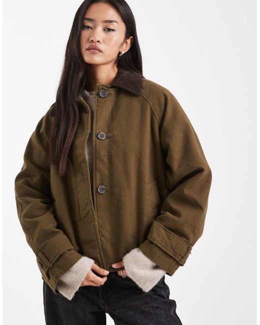 ASOS Brown Jacket With Contrast Collar