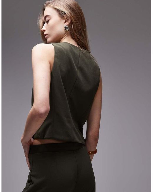 Chaleco De Traje De (Parte De Un Conjunto)-Verde Mango de color Gray
