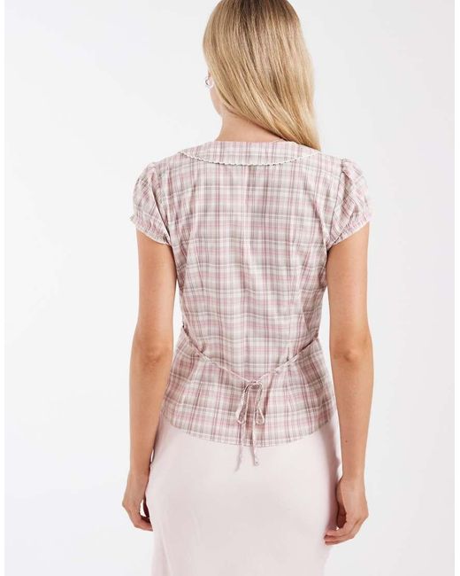 Hollister Natural Short Sleeve Babydoll Shirt