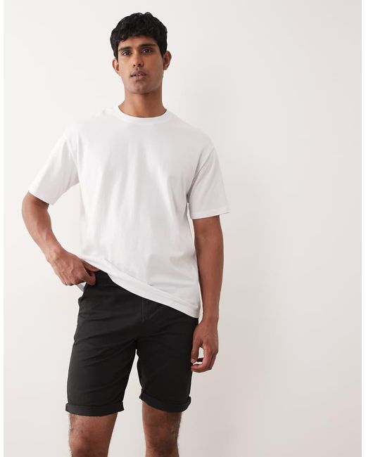 Only & Sons White Regular Fit Chino Shorts for men