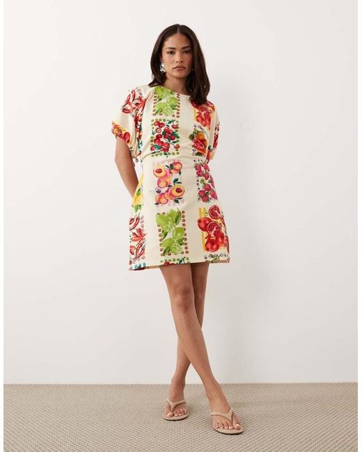 Never Fully Dressed White Petite Short Sleeve Tie Back A Line Mini Dress