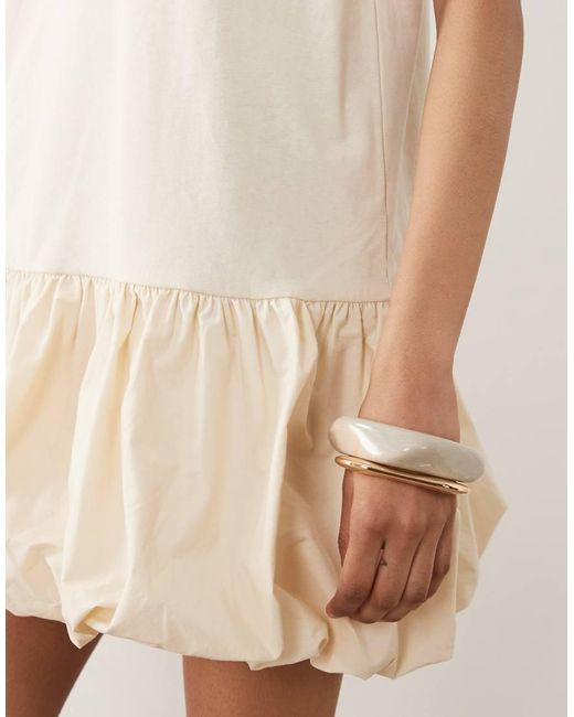 Miss Selfridge Natural Drop Waist Bubble Hem Mini Dress