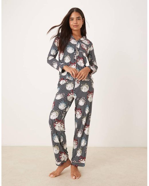Chelsea Peers Natural Poly Long Sleeve Revere Pajama Set