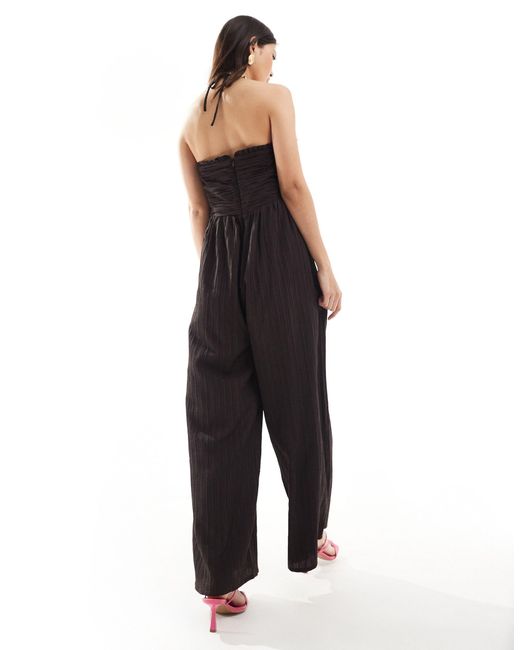 French Connection Blue Pleated Strappy Jumpsuit