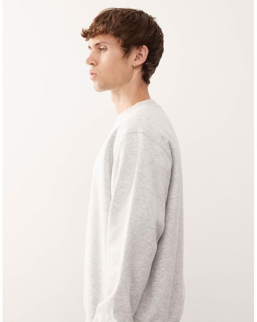 Weekday White Classic Fit Sweatshirt for men