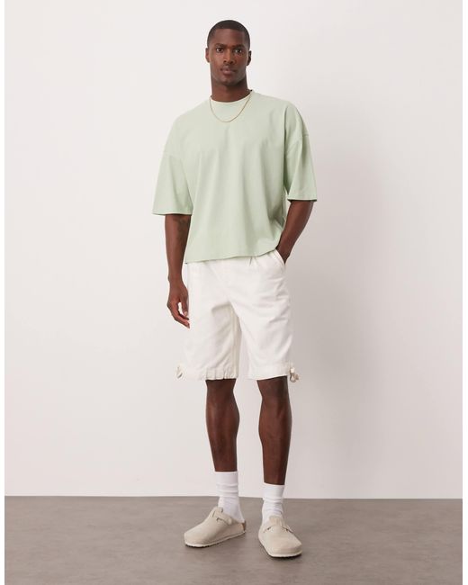 ASOS Green Oversized Boxy Drop Shoulder T-shirt for men