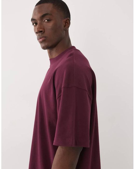 4505 Purple Icon Heavyweight Cotton Oversized T-shirt With Quick Dry Finish for men