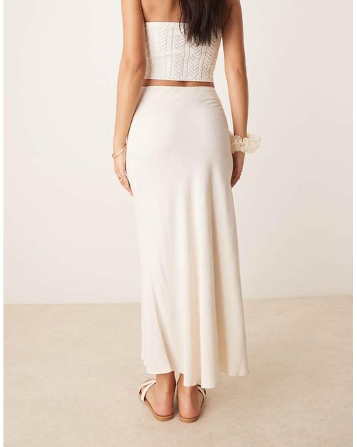 SELECTED Natural Femme Linen Long Skirt