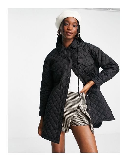 New Look Black Quilted Shacket