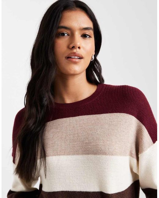 ONLY Multicolor Drop Shoulder Knit Sweater
