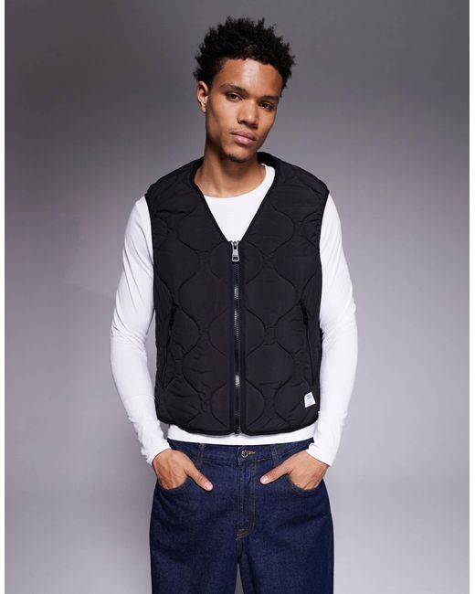 HUGO – bocolino – gesteppte relaxed-fit-weste in Blue für Herren