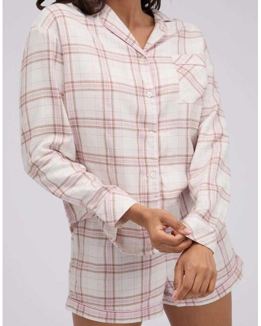 Boux Avenue Multicolor Checked Woven Short Pyjama Set With Revere Long Sleeve Top