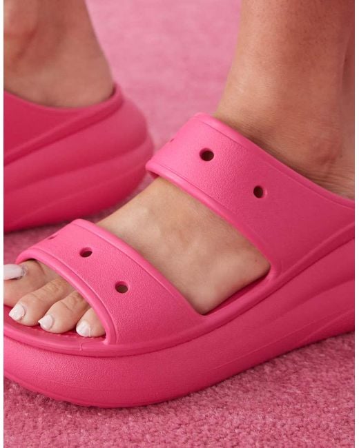CROCSTM Pink Classic Crush Sandal