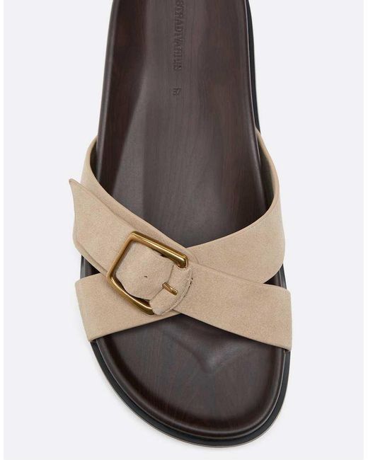 Stradivarius White Flat Leather Sandals