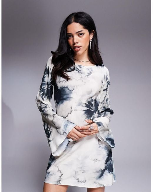 ASOS Gray Slash Neck Biased Mini