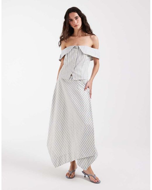 Muse Assembly White Off Shoulder Tailored Top