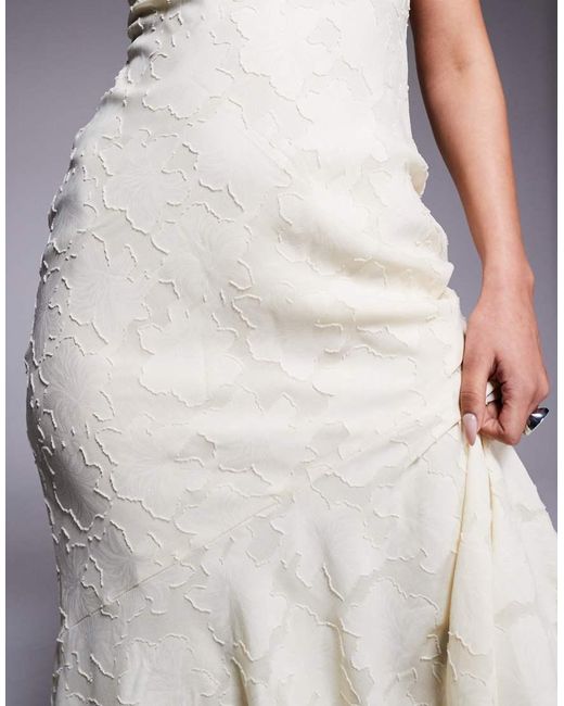 Princess Polly Gray Textured Floral Cross Back Strappy Maxi Dress