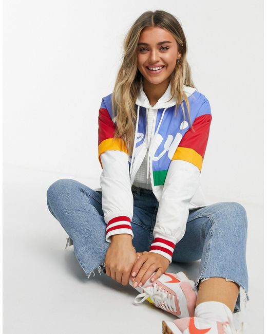 Levi s Color block Logo Jacket in Blue Lyst Levi s Color block Logo Jacket in Blue Lyst