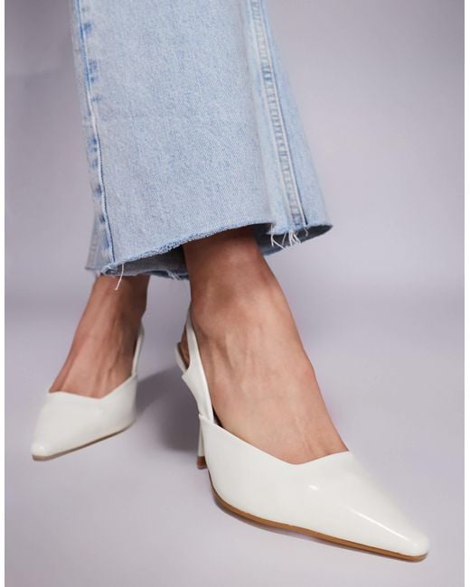 SIMMI Gray Simmi London Darcia Pointed Slingback Heeled Shoes