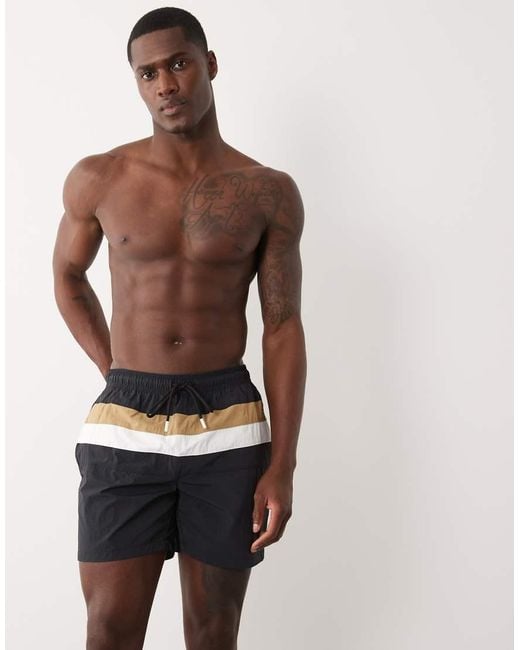 Boss Natural Boss Louis Stripe Swim Shorts for men