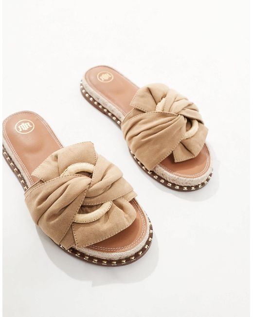 River Island Brown Twisted Flat Sandal