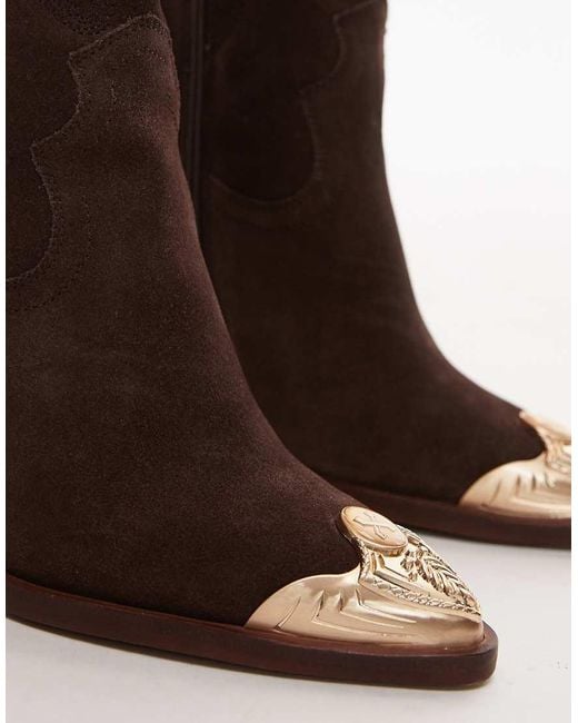 Bronx Brown New-americana Heeled Western Ankle Boots