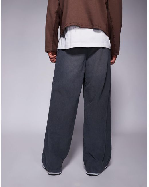 ASOS Gray Super baggy Cord Pants for men