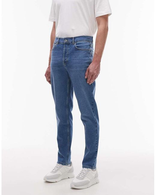 Topman Blue Stretch Taper Jean for men