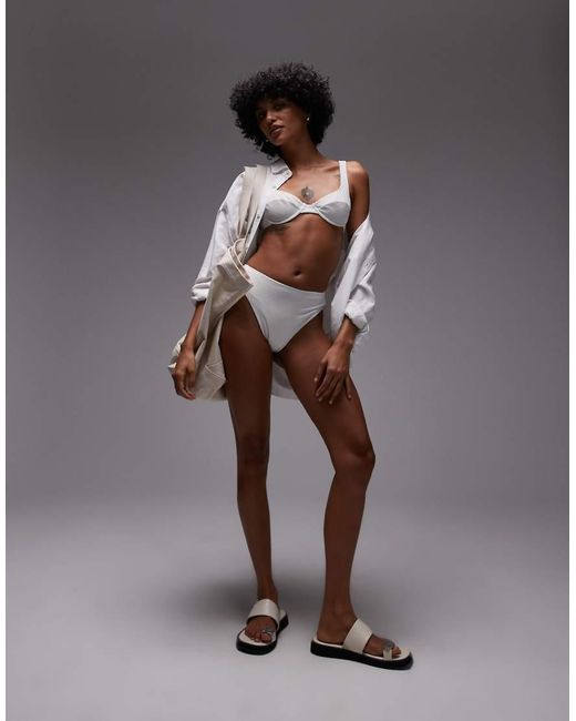 ARKET Brown Mix & Match Crinkle Bubble Wire Bikini Top
