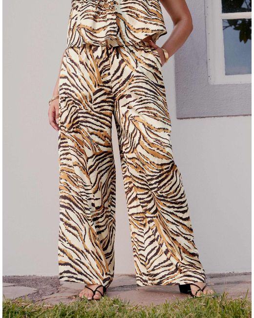 ASOS Metallic Asos design curve – gia – hose aus satin mit animal-print