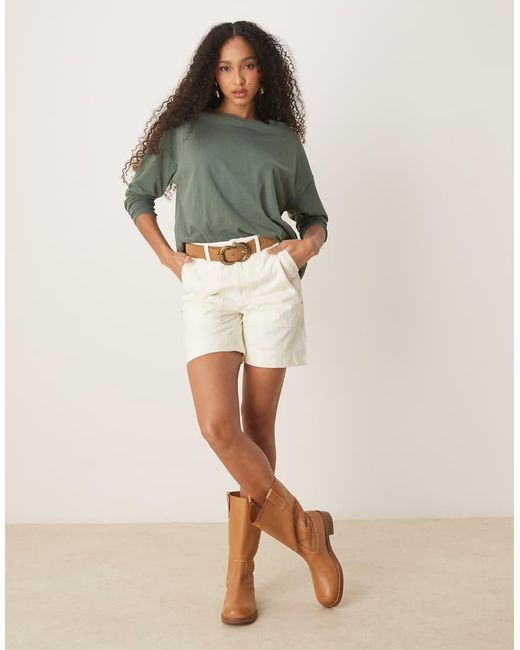 Free People White Milo Carpenter Shorts