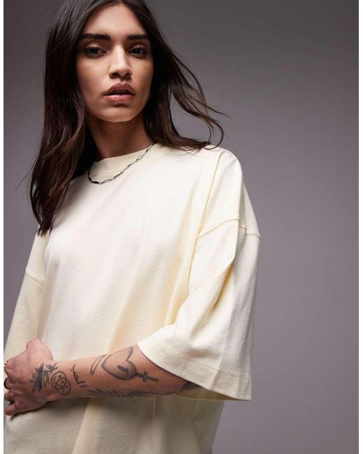 TOPSHOP Gray Oversized Drop Shoulder Tee