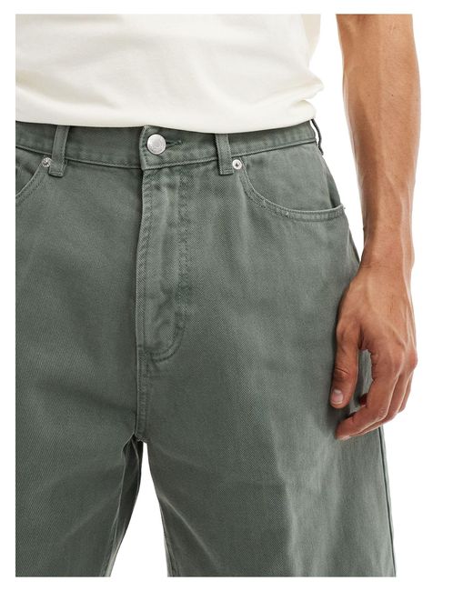 Pantaloncini di jeans ampi kaki di Obey in Green da Uomo