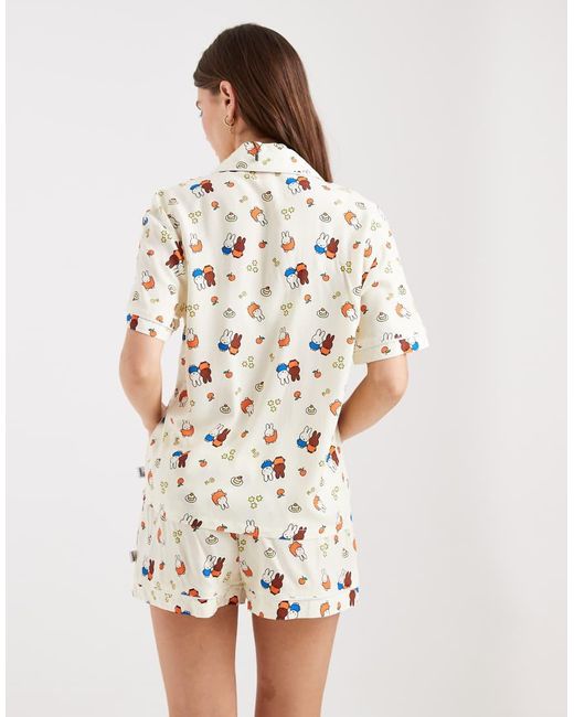 Daisy Street White X Miffy Matching Shirt And Short Pyjama