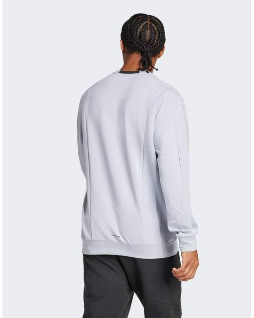 Adidas Originals White Adidas Training D4T Crew Sweatshirt for men