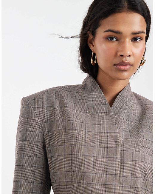 ASOS Gray High Neck Wrap Blazer