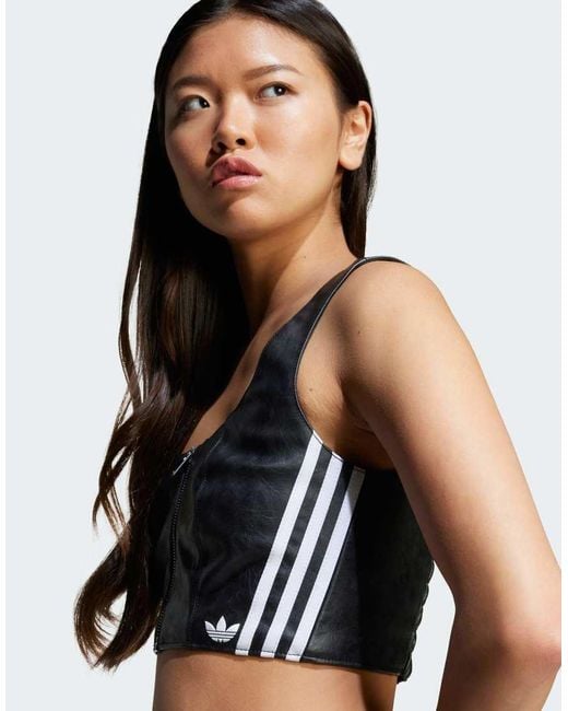 Adidas Originals Black Adilenium Season 3 Vintage Faux Leather Top