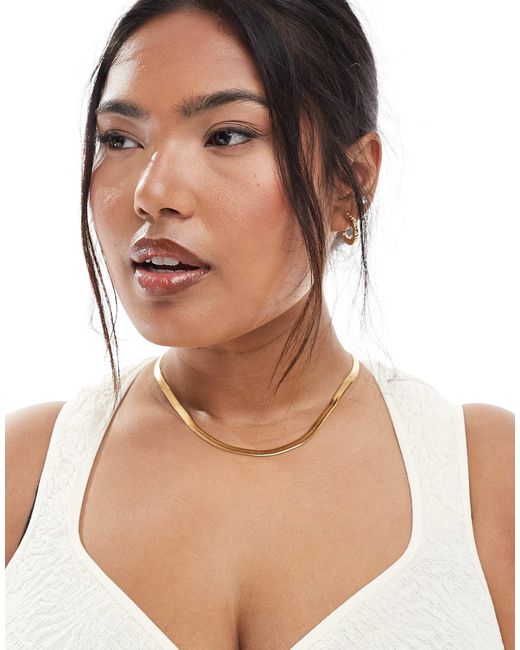 ASOS Natural Asos design curve – e schlangenkette aus wasserfestem edelstahl