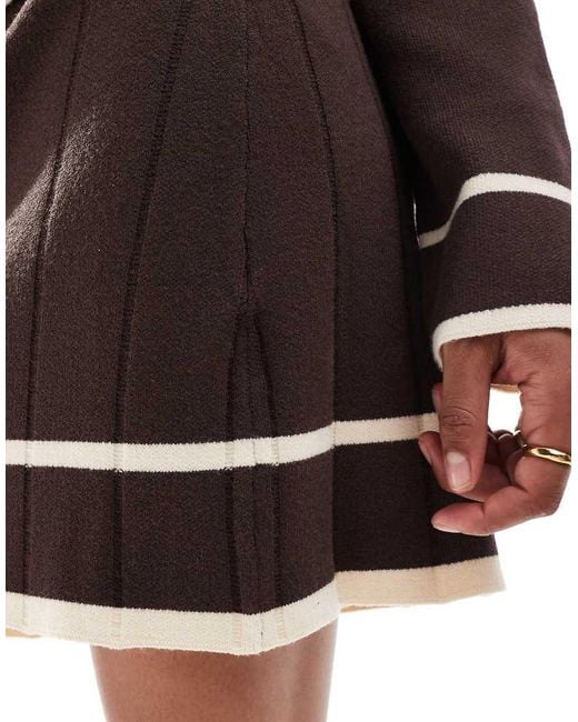 Object Black Knit Mini Skirt With Contrast Binding Details