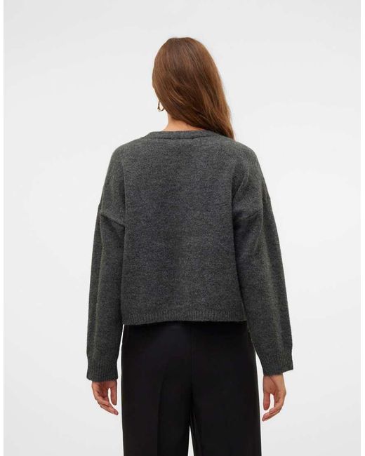 Cárdigan Gris Oscuro Jaspeado De Vero Moda de color Multicolor