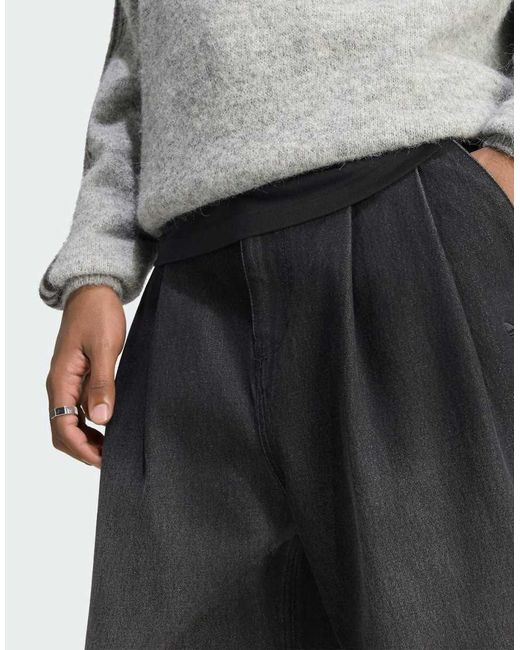 Adidas Originals Black Jeans Mid-Rise Wide Leg for men