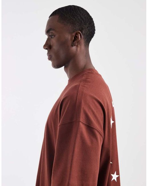 4505 Red Heavyweight Cotton Oversized T-shirt With Back Graphic And Quick Dry Finish for men