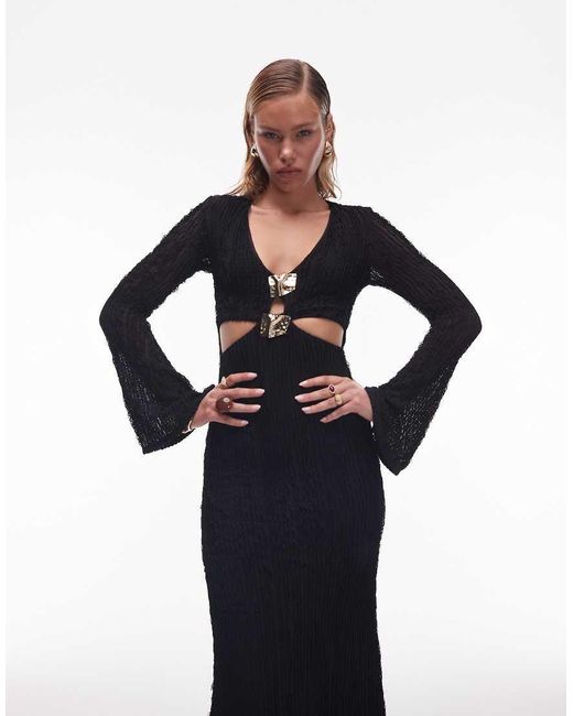 Vestito Midi A Maniche Lunghe di ASOS in Blue