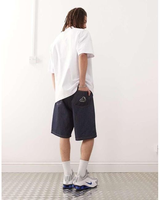 Pantalones Cortos Holgados De Corte Alargado Con Logo Bordado En El Bolsillo Trasero Og De -Azul Xlarge de hombre de color White