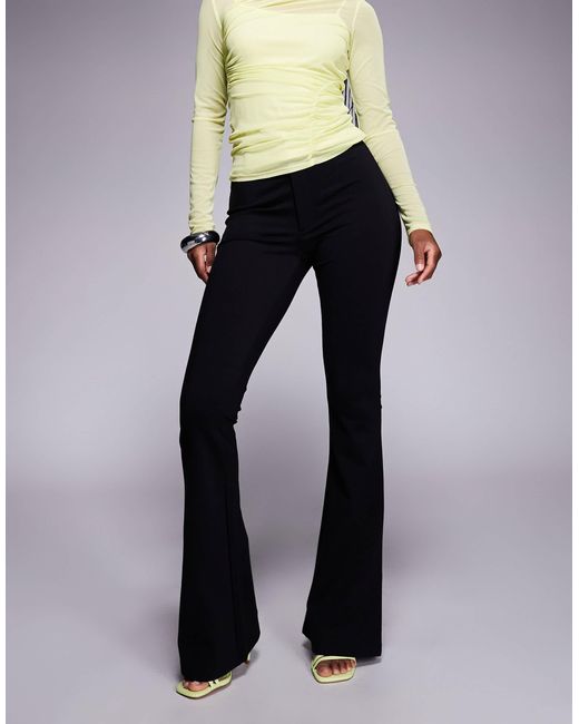 ASOS Blue Premium Ponte Flare Pants With Tailored Waistband