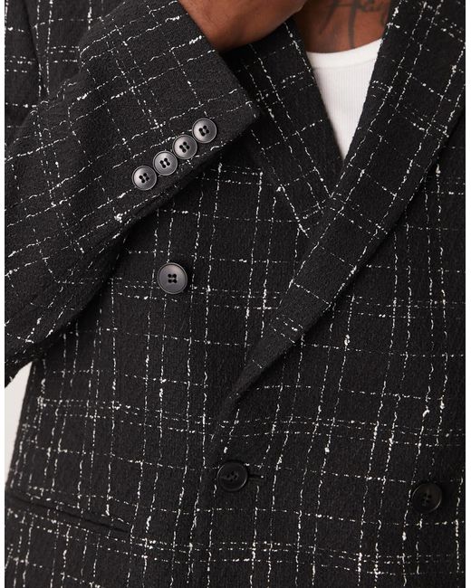 ASOS Black Regular Double Breasted Suit Jacket for men