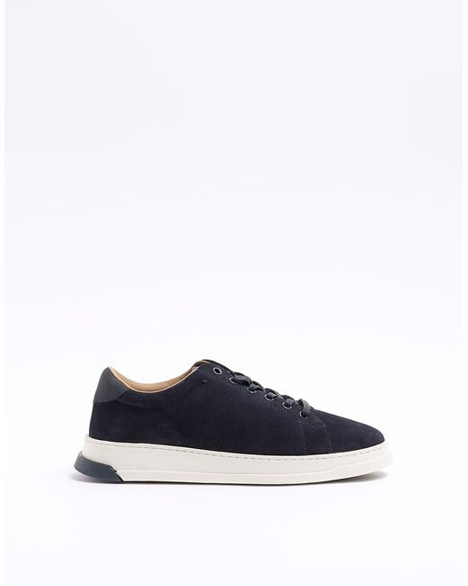 River Island Blue Suede Lace Up Trainers for men