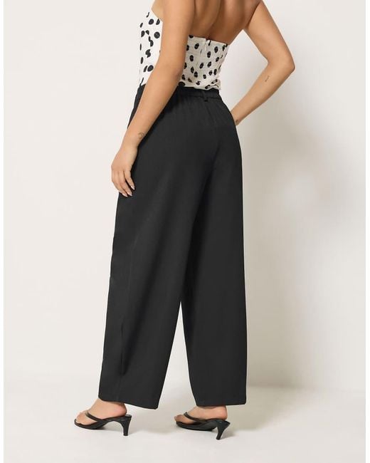 PixieGirl Black Petite Barrel Leg Trousers